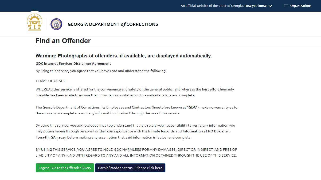 Find an Offender | Georgia Department of Corrections