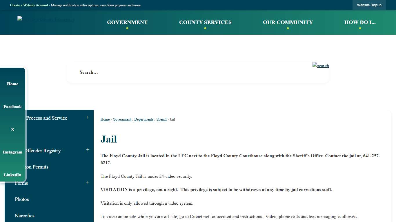 Jail | Floyd County, IA - Official Website