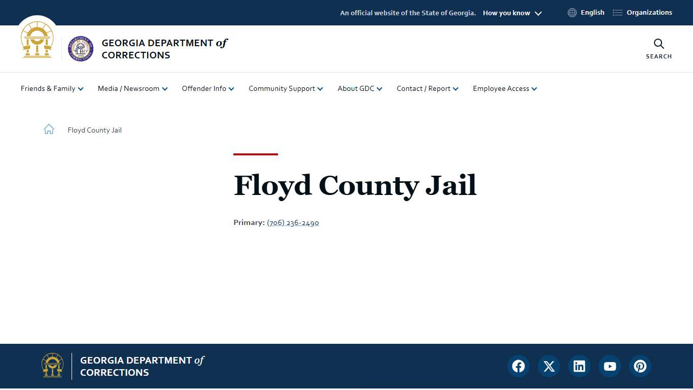 Floyd County Jail | Georgia Department of Corrections